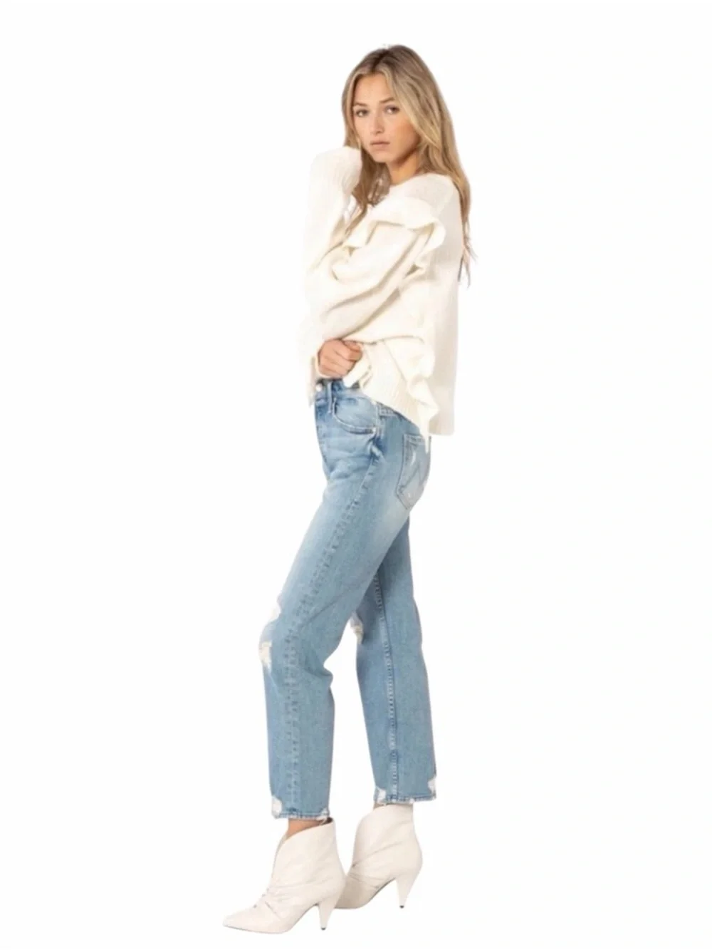 Mother Superior The Tomcat Distressed Ankle Jean in Confession Wash size 28